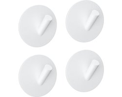 EAVY - Set van 4 Zelfklevende handdoekhaakjes RVS - handdoekhouder - wandhaak - plakhaak - WIT