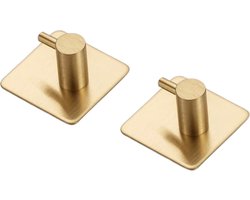 EAVY Zelfklevende Handdoekhaakjes Goud - Set van 2 Handdoekhouders