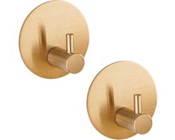 EAVY Zelfklevende Handdoekhaakjes Goud - Set van 2 Handdoekhouders
