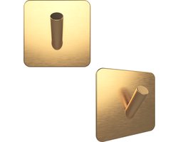 EAVY Zelfklevende Handdoekhaakjes Goud - Set van 2 Handdoekhouders