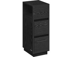 Ebony Zwart Nachtkastje - Nachtkastje - Houten spaanplaat - MDF - 30 cm x 25 cm x 65 cm - 9,6 kg - 45,4 kg Max. belasting - 4,5 kg Ladecapaciteit