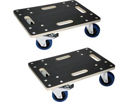 ECD Germany set 2 transportserie transportroller met 2x feststellbremse 35x50cm sebdruckplaat PP-Räder tot 800kg meubelroller en transporthulp voor verhuizing meubels en zwaar vervoer rollende trolley met remmen praktisch en stevig transportmiddel