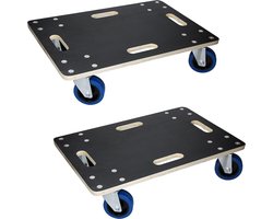 ECD Germany set 2 transportserie transportroller met 2x feststellbremse 40x60 cm sebdruckplaat PP-Räder tot 800 kg meubelroller en transporthulp voor verhuizing meubels en zwaar vervoer rollende trolley met remmen praktisch en stevig transportmiddel