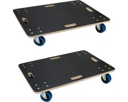 ECD Germany set 2 transportserie transportroller met 2x feststellbremse 60x80 cm sebdruckplaat PP-Räder tot 800 kg meubelroller en transporthulp voor verhuizing meubels en zwaar vervoer rollende trolley met remmen praktisch en stevig transportmiddel