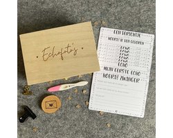 Echo bewaarkistje van hout [klein] met set echokaarten - Studio Thoés - bewaardoos echofoto's - zwangerschap