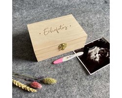 Echo bewaarkistje van hout [klein] - Studio Thoés - bewaardoos echofoto's - zwangerschap