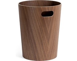Echt houten prullenbak | Moderne houten prullenbak voor kantoor, kinderkamer, slaapkamer en nog veel meer | walnoot