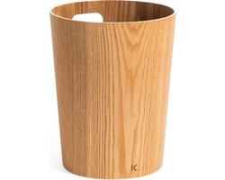 Echt houten prullenbak | Moderne houten prullenbak voor kantoor, kinderkamer, slaapkamer enz. | essenhout