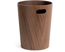 Echte Houtafval Papierbak "Börje" | Moderne Houten Papieren Mand voor op Kantoor, Kinderkamer, Slaapkamer en meer | 9 liter | Walnoot