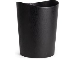 Echte Houtafval Papierbak | Houten Papieren Mand voor op Kantoor, Kinderkamer, Slaapkamer en meer | 9 liter | Eiken zwart