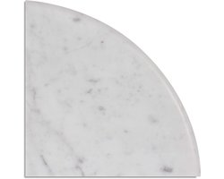 Echte marmeren hoekplank voor badkamer douchewand - 23 cm X 23 cm X 1,9 cm, beide zijden gepolijst
