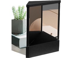 Echte Spiegels - Niet-omkeerbare spiegel - Zelfverzorging - Precieze reflectie zonder spiegelbeeld - Zwart