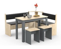 Eckbank Set Esszimmergruppe Bank Tisch und Hocker mit Stauraum