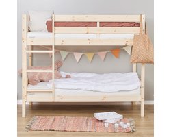 ECO Comfort stapelbed 70x160 cm met lattenbodem, natuurlijk hout, ECO-gecertificeerd FSC-hout, Massief Grenenhout, Lak op Waterbasis, Gemaakt in de EU, 10 jaar Fabrieksgarantie