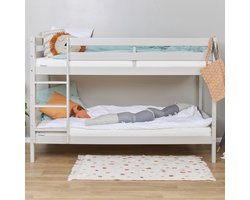 ECO Comfort stapelbed 90x200 cm met lattenbodem, Duif Grijs, ECO-gecertificeerd FSC-hout, Massief Grenenhout, Lak op Waterbasis, Gemaakt in de EU, 10 jaar Fabrieksgarantie