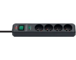 Eco-Line 13.500A stekkerdoos met overspanningsbeveiliging 4-voudig antraciet 1,5m H05VV-F 3G1,5 *FR*