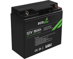 EcoLine - AGM 12V 18AH - 18000mAh VRLA Batterij - 181 x 77 x167 - Deep Cycle Accu.