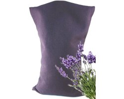 ​Ecologisch Kersenpitkussen met lavendel 30 x 20 cm (Donker paars), voor soepele spieren en ontspanning - Aubergine - wasbaar hoesje