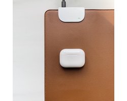 ECOMAT - Vegan lederen bureau onderlegger bureau mat met draadloos oplader muismat bureau organizer bureau accessoires