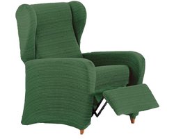 ECOMMERC3 Elastische stoelbekleding van jacquard, oorfauteuil, groen, verstelbaar, ademend en slijtvast, eenvoudig aan te brengen en te verwijderen, gevoerd ontwerp