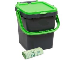 Ecoplus afvalbak 20 liter + rol Compostbags 30L - afvalemmer - afvalscheiden GFT - sorteer afvalbak - sorteer bak