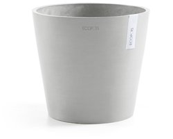 Ecopots Amsterdam 25 - White Grey - Ø25 x H22 cm - Ronde witgrijze bloempot
