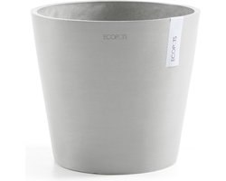 Ecopots Amsterdam 30 - White Grey - Ø30 x H25,4 cm - Ronde witgrijze bloempot