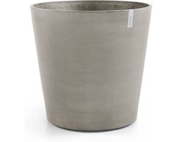 Ecopots Amsterdam Wheels 60 - Taupe - Ø60 x H56 cm - Ronde taupe bloempot / plantenpot op wielen