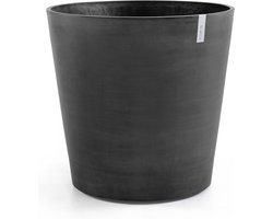 Ecopots Amsterdam Wheels 80 - Dark Grey - Ø80 x H74,2 cm - Ronde donkergrijze bloempot op wielen