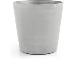 Ecopots Amsterdam Wheels 80 - White Grey - Ø80 x H74,2 cm - Ronde witgrijze bloempot op wielen