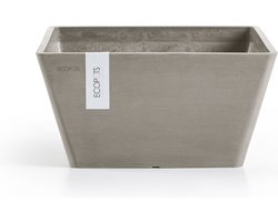 Ecopots Berlin 25 - Taupe - 25,5 x H13 cm - Vierkante taupe bloempot / plantenbak