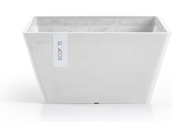Ecopots Berlin 30 - Pure White - 31,2 x H15,7 cm - Vierkante witte bloempot / plantenbak