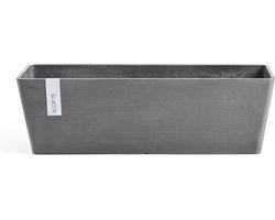 Ecopots Bruges 45 - Grey - 45 x 17,7 x H17 cm - Rechthoekige grijze bloempot / plantenbak