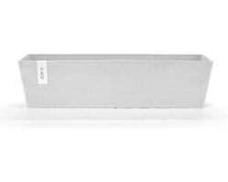 Ecopots Bruges 80 - Pure White - 80 x 20 x H20 cm - Rechthoekige witte bloempot / plantenbak