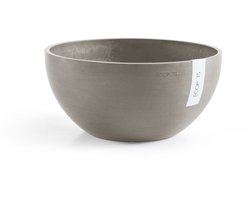 Ecopots Brussels 25 - Taupe - Ø25 x H12 cm - Ronde taupe bloempot