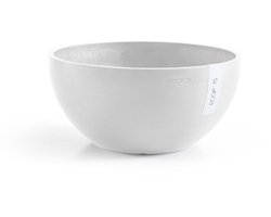 Ecopots Brussels 30 - Pure White - Ø30 x H14,8 cm - Ronde witte bloempot