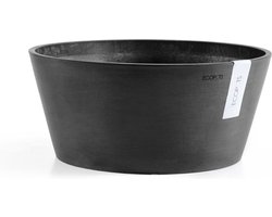 Ecopots Frankfurt 30 - Dark Grey - Ø30,6 x H15,6 cm - Ronde donkergrijze bloempot