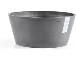 Ecopots Frankfurt 30 - Grey - Ø30,6 x H15,6 cm - Ronde grijze bloempot / plantenpot