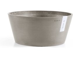 Ecopots Frankfurt 40 - Taupe - Ø41 x H17,8 cm - Ronde taupe bloempot / plantenpot