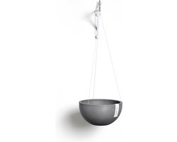 Ecopots Hanging Brussels 27 - Grey - Ø26,7 x H12,8 cm - Ronde grijze hangpot met waterreservoir