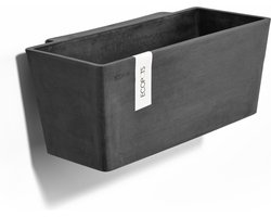Ecopots Manhattan Wall 35 - Dark Grey - 35 x 17,2 x H15 cm - Rechthoekige donkergrijze bloempot / plantenbak met waterreservoir