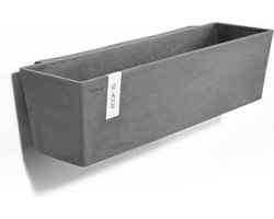 Ecopots Manhattan Wall 55 - Grey - 55 x 17,2 x H15,3 cm - Rechthoekige grijze bloempot / plantenbak met waterreservoir