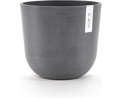 Ecopots Oslo 25 - Grey - Ø25 x H21,8 cm - Ronde grijze bloempot