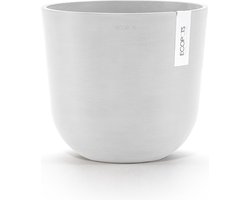 Ecopots Oslo 25 - Pure White - Ø25 x H21,8 cm - Ronde witte bloempot