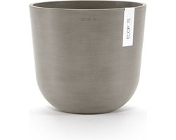 Ecopots Oslo 25 - Taupe - Ø25 x H21,8 cm - Ronde taupe bloempot