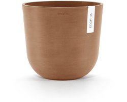Ecopots Oslo 25 - Terra - Ø25 x H21,8 cm - Ronde terrakleurige bloempot