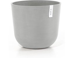 Ecopots Oslo 35 - White Grey - Ø35 x H30,5 cm - Ronde witgrijze bloempot