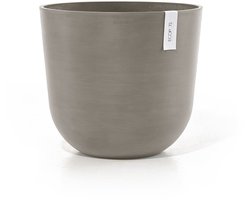 Ecopots Oslo 45 + Water Reservoir - Taupe - Ø45 x H39,4 cm - Ronde taupe bloempot / plantenpot met waterreservoir