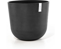 Ecopots Oslo 55 - Dark Grey - Ø55 x H48,5 cm - Ronde donkergrijze bloempot