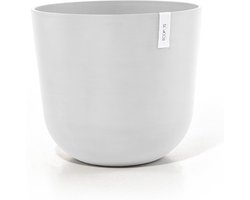 Ecopots Oslo 55 - Pure White - Ø55 x H48,5 cm - Ronde witte bloempot / plantenpot